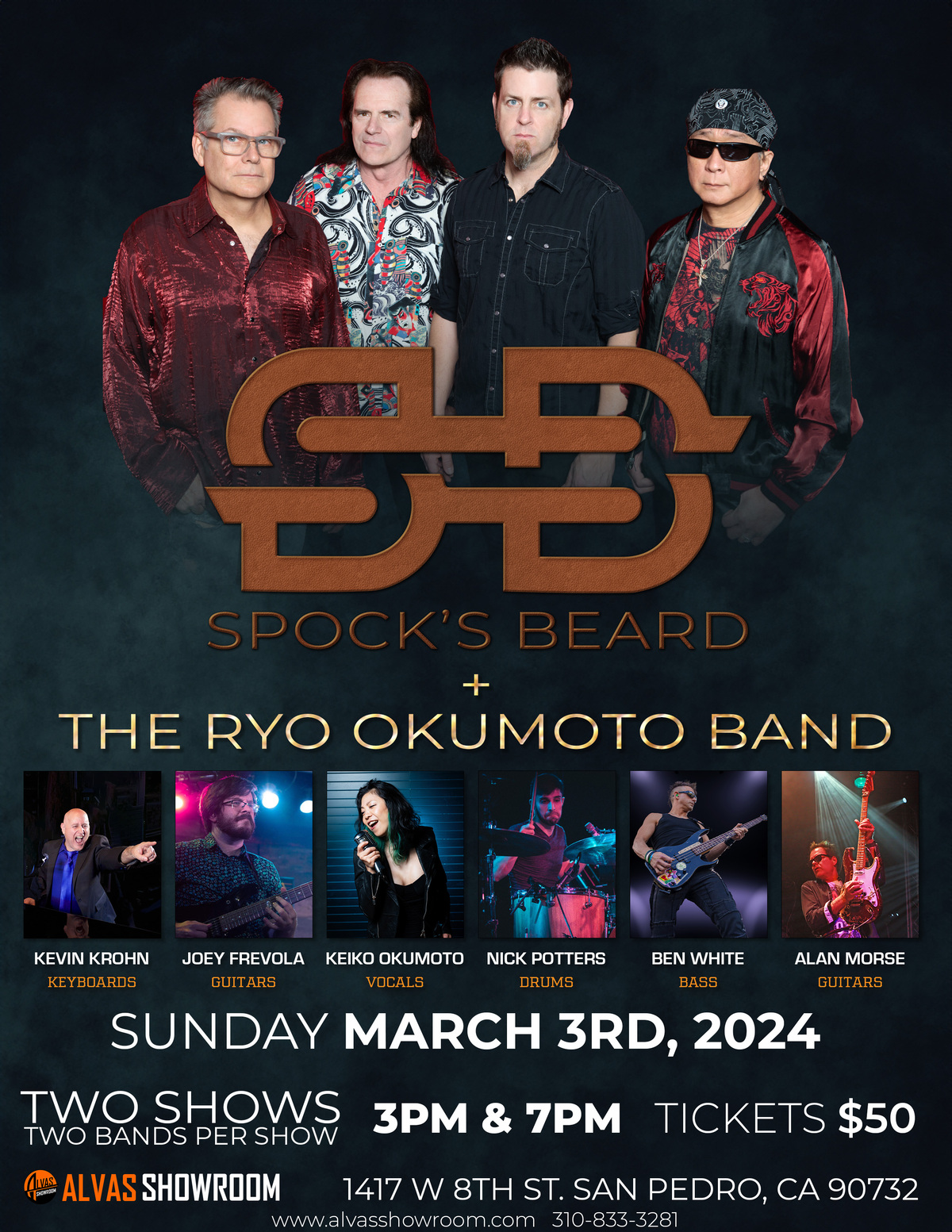 Spock's Beard + The Ryo Okumoto Band at Alvas Showroom!